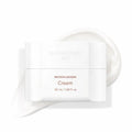 White cosmetic container with 'MICROFLUIDIZER Cream' text on a white background