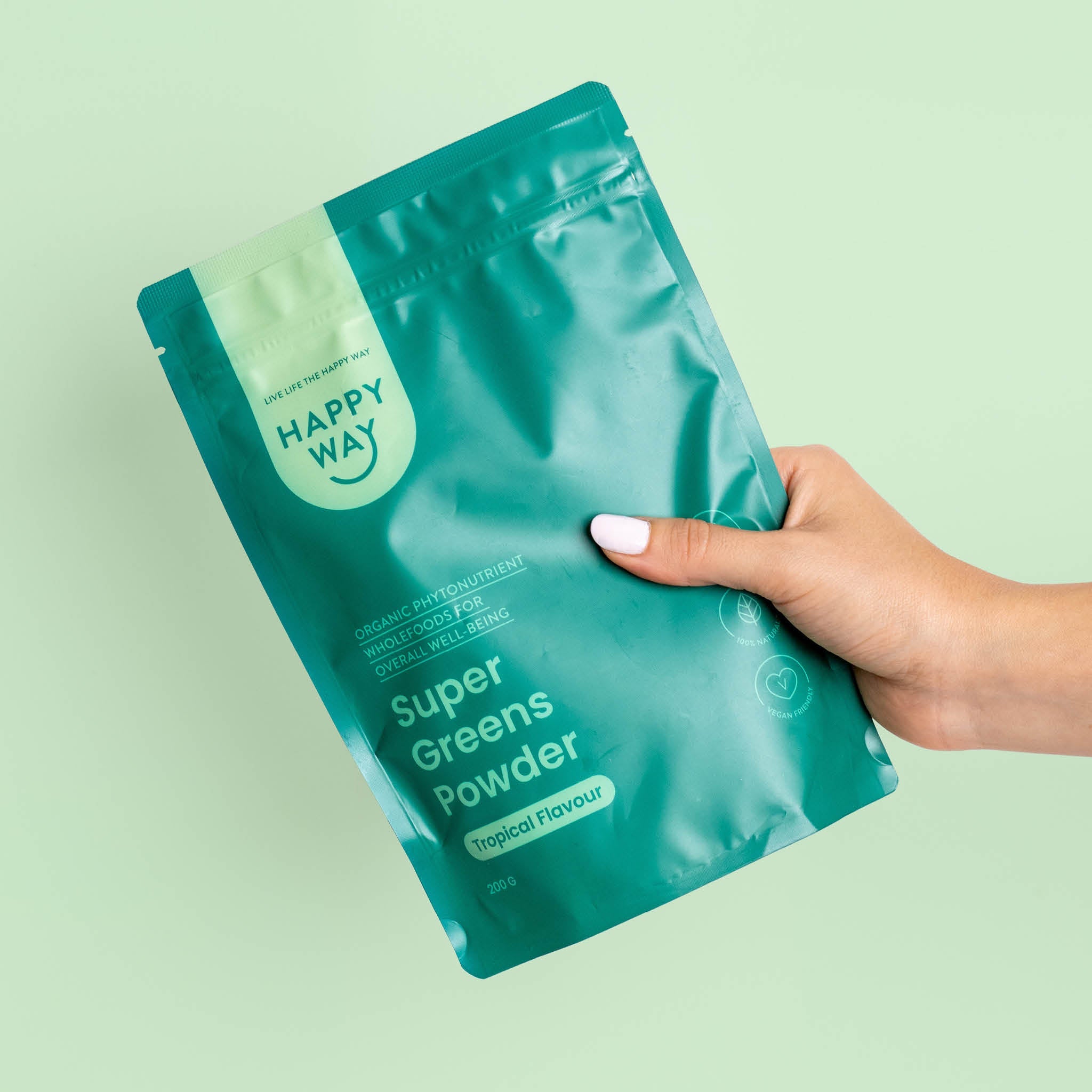 Happy Way Super Greens Powder Tropical Superfood 200g