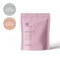Pink package of eir women Revival product with Clean + Conscious awards badges on a white background