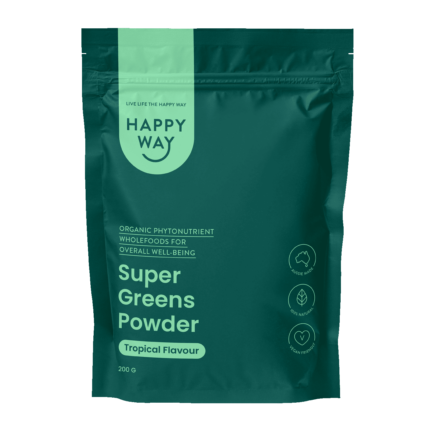 Happy Way Super Greens Powder Tropical Superfood 200g