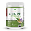 Container of Natural Superfoods Alkaline Greens on a white background